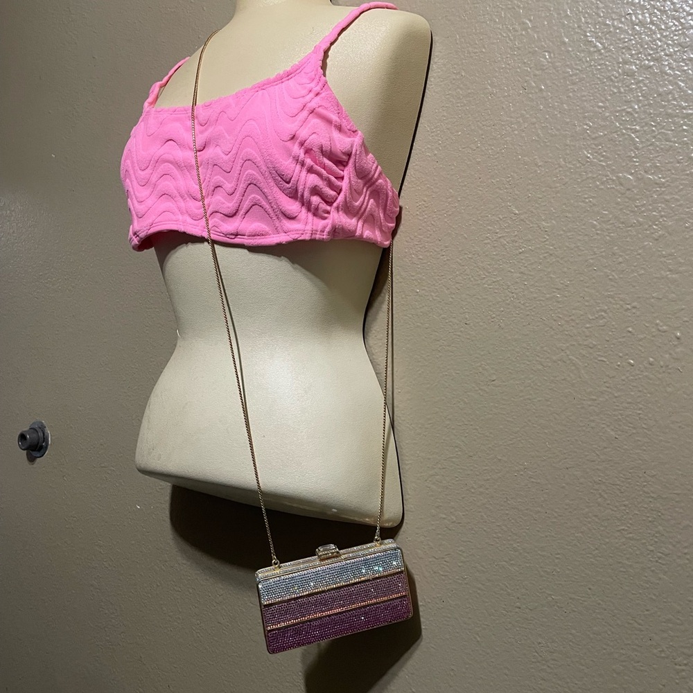 Elegant Pink and Purple Clutch Bag
